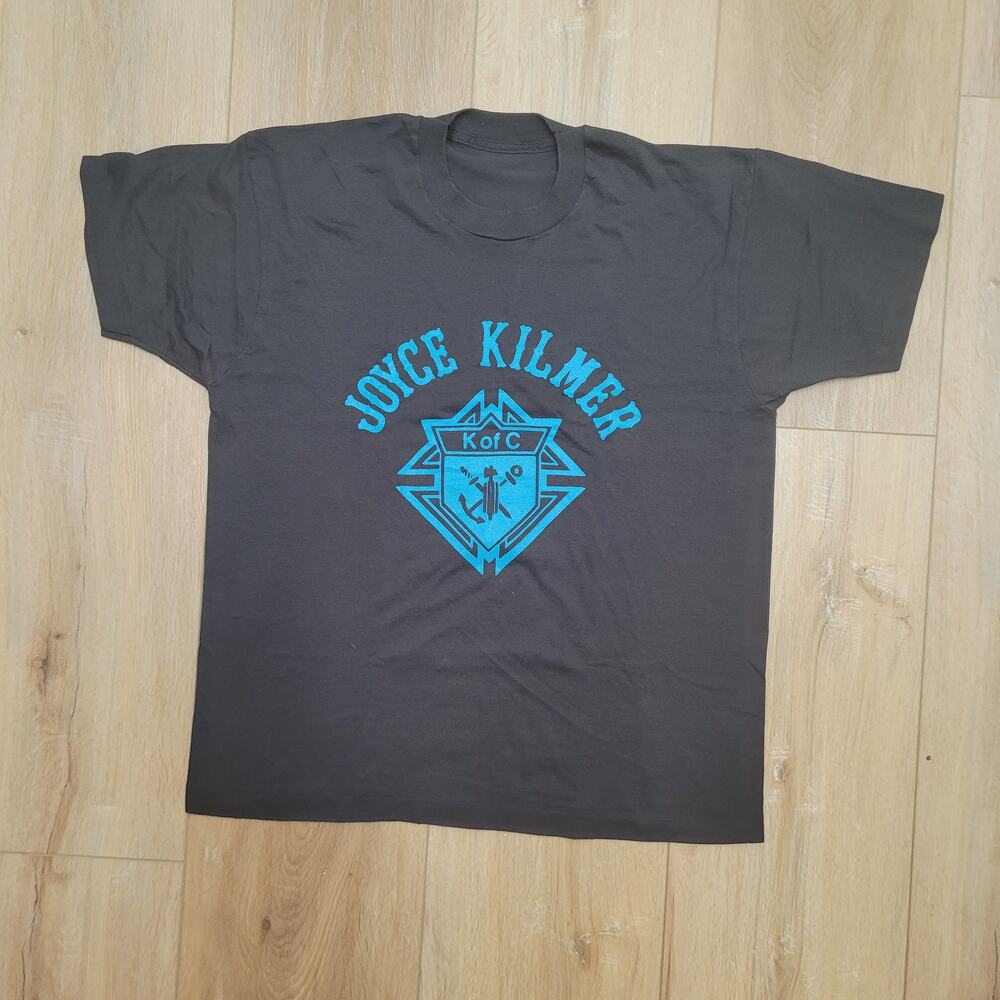 Vintage 80s 90s K of C T-Shirt Mens Large L Single Stitch Boxy Fit Made In USA